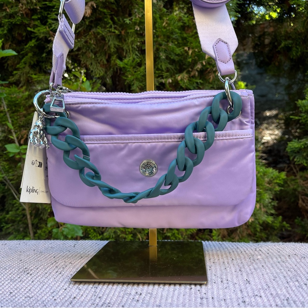 NWT - Kipling Kimmie Victoria Tang Convertible Crossbody Bag in VT Ice lavender